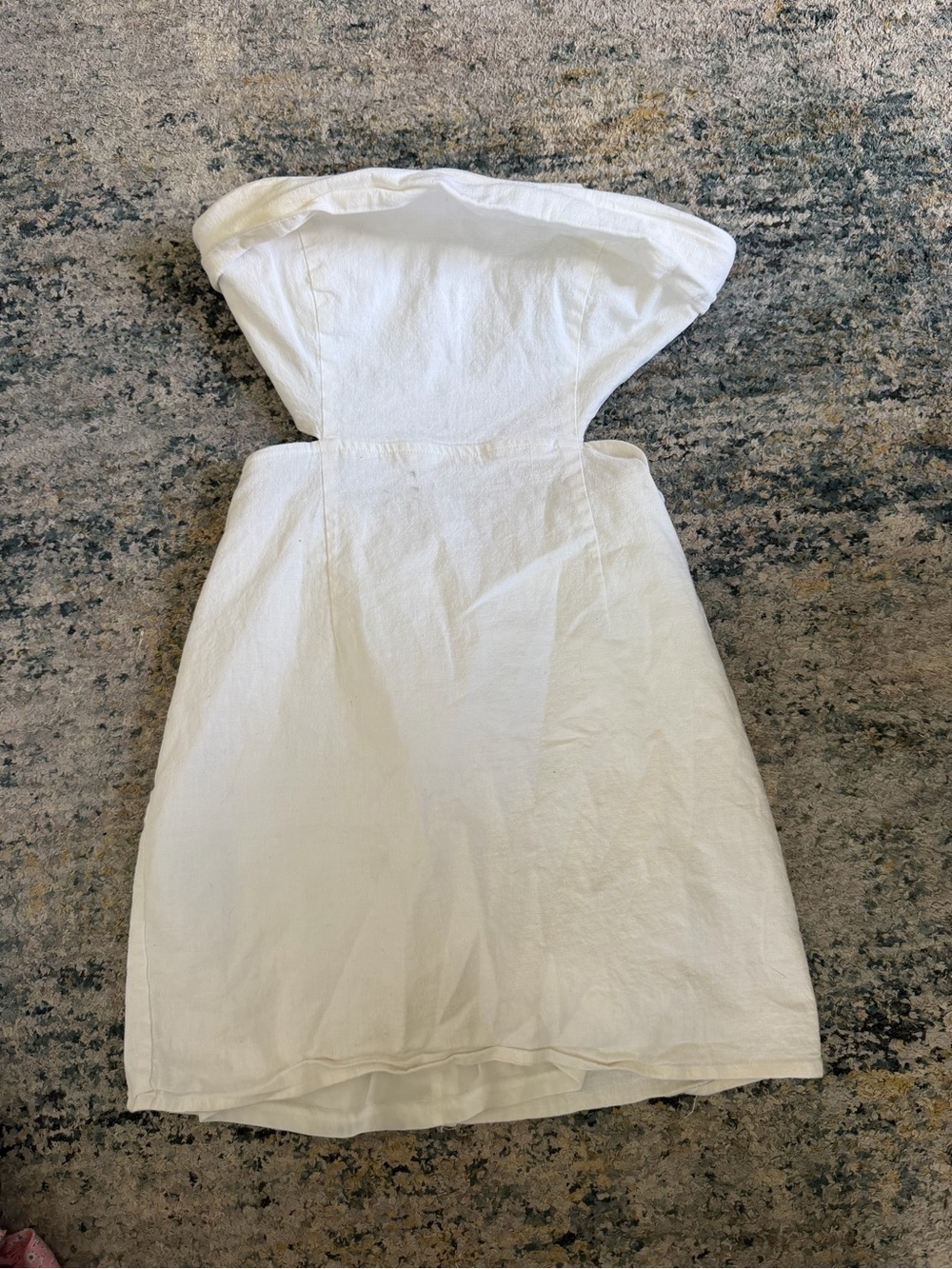 Strapless White Cotton Mini Dress